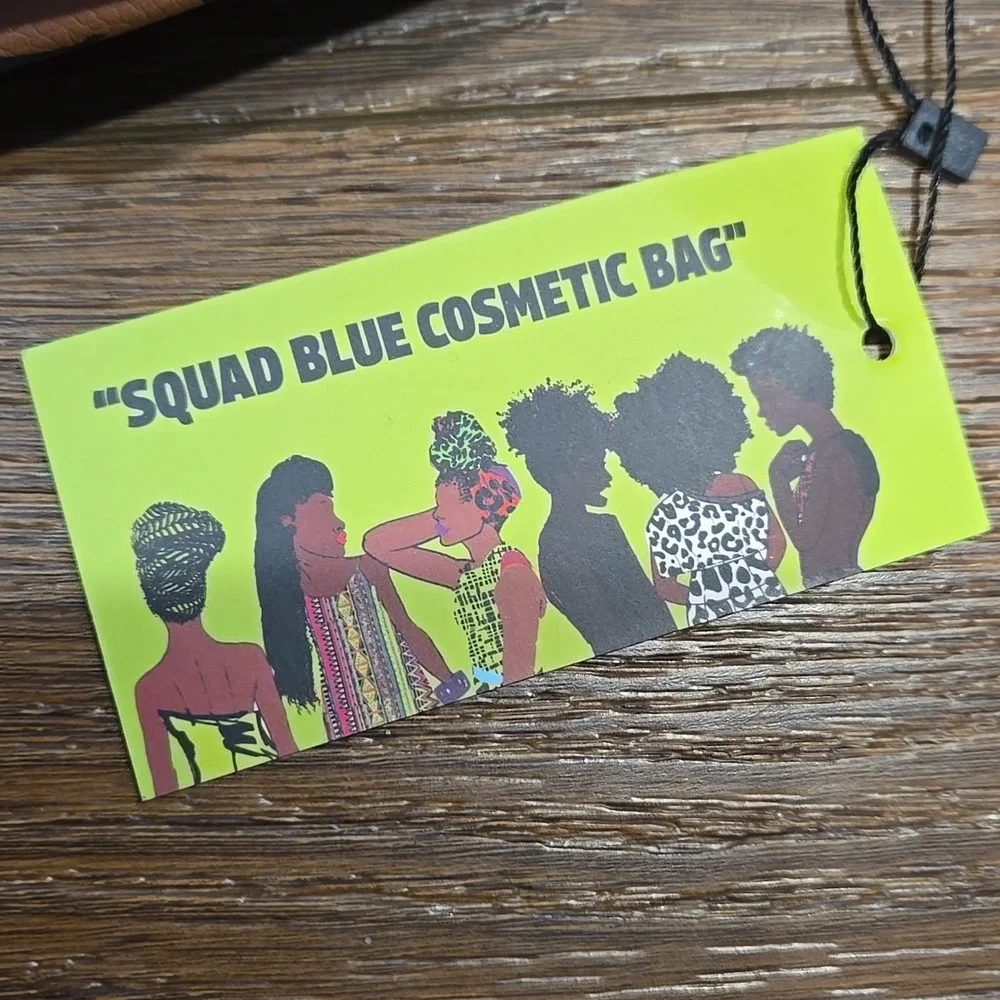 NWT PARDON MY FRO SQUAD BLUE COSMETIC BAG... #7700 - Picture 5 of 8